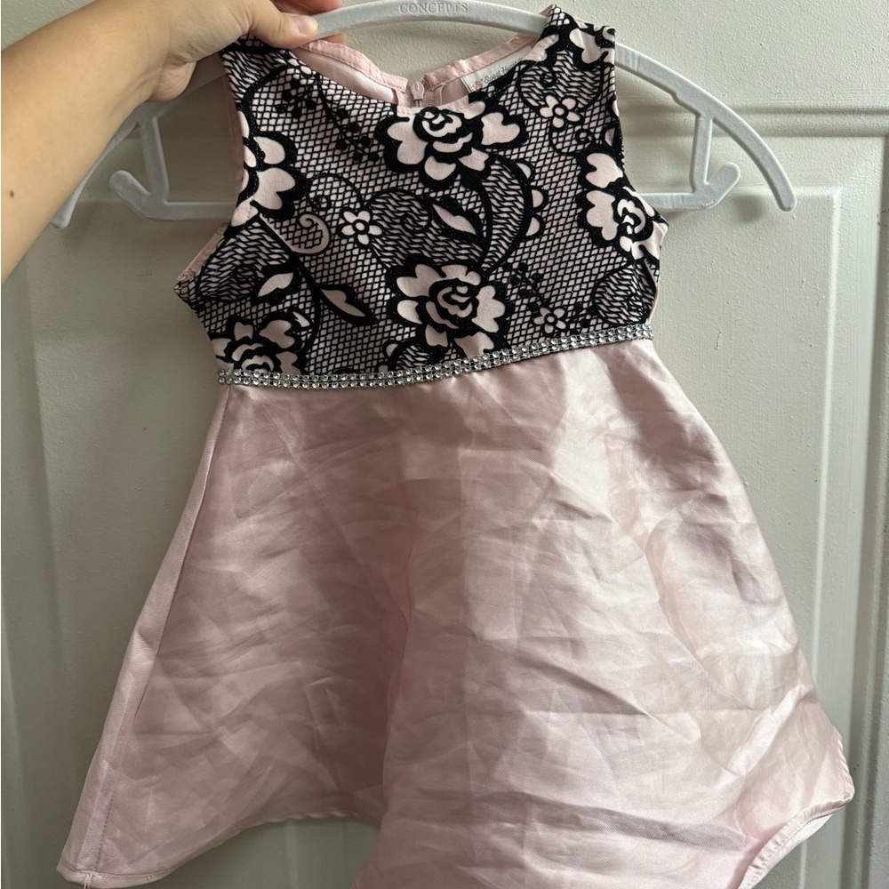 Sweet Heart Rose kids blush satin dress and coat set size 3T - Picture 4 of 12